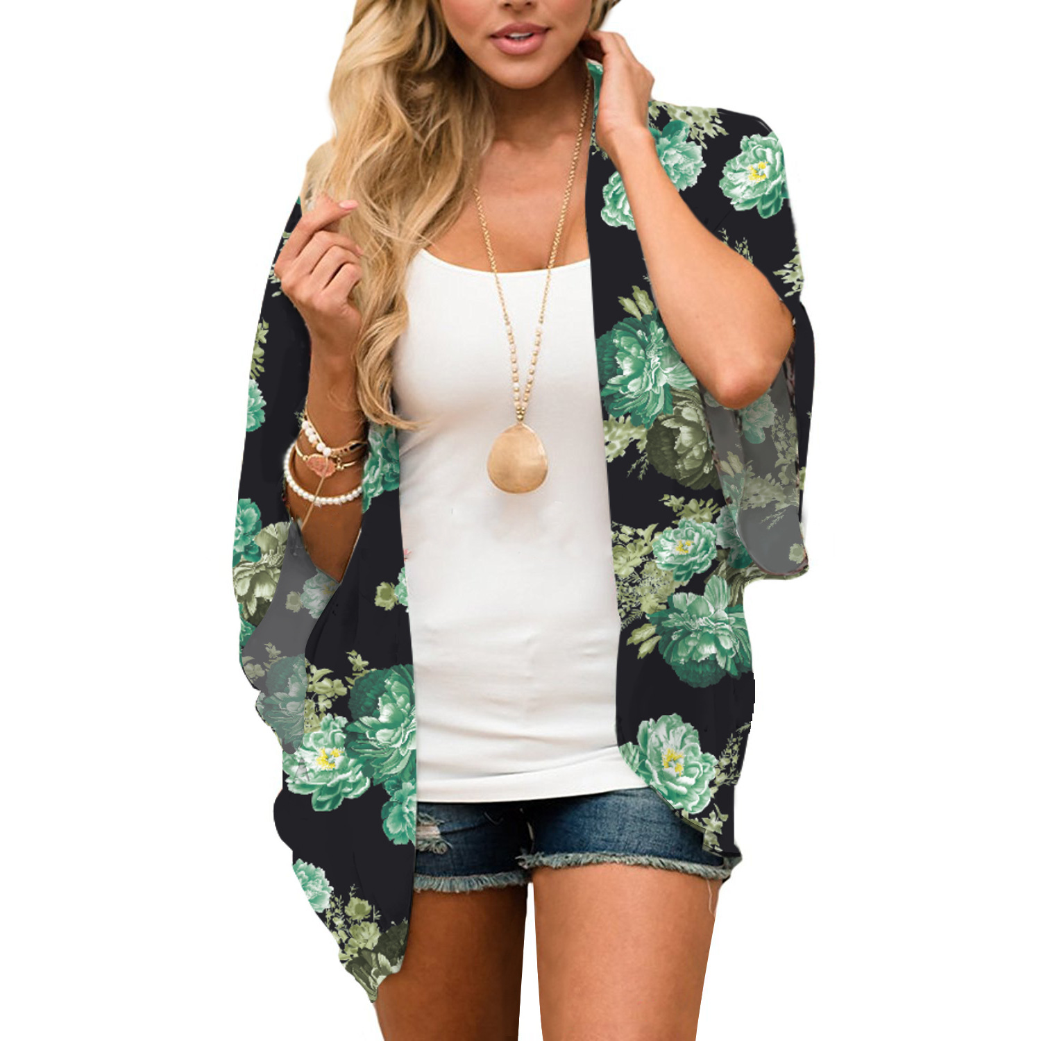 검은 배경 녹색 꽃 새로운 색상