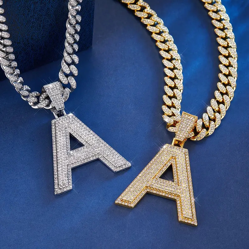 trend square creative pendant with letters