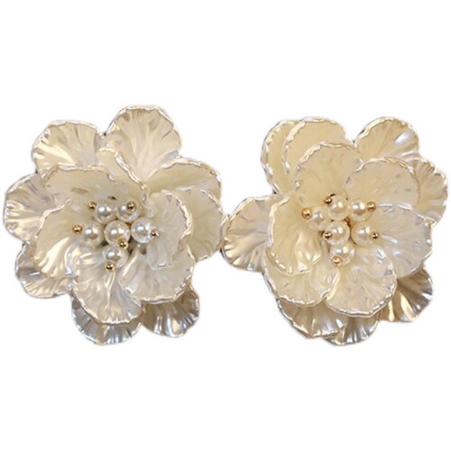 Silver Needle Retro Temperament Pearl Flower Earrings French Design Earrings Korean Simple Versatile Personalized Earrings for Women