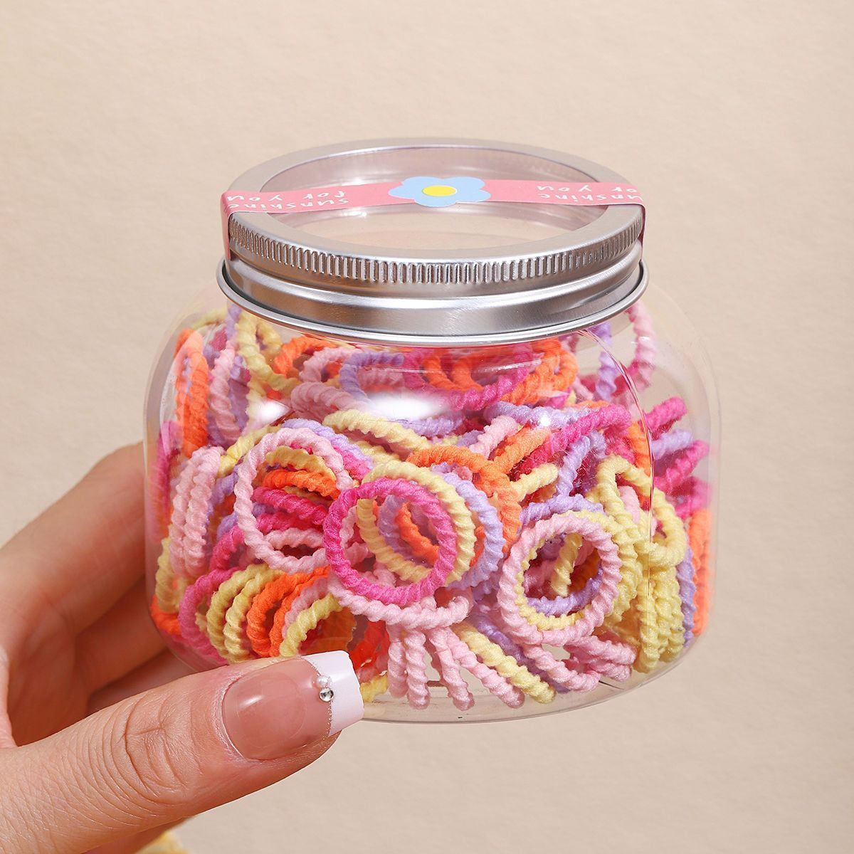 1#Coleteros de pelo estilo coreano con hilo, 300 unidades, aproximadamente 2 cm.