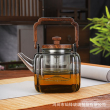 爆款八方来财方形提梁壶高档玻璃煮茶壶耐高温花茶壶电陶炉煮茶壶