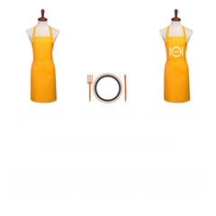 Oil-Resistant, Easy-to-Clean, Breathable Uniform Woolen Solid-Color Halter Neck Apron for Home Use—Perfect for Milk Tea, Coffee, and Restaurant Work