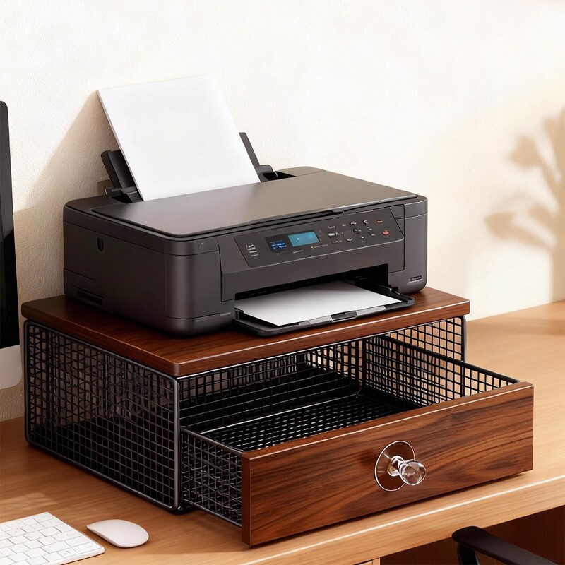 Printer Storage Rack Desktop Double-Layer with Drawer Copier Stand Office Desk Small File Storage Cabinet Printer Storage Rack Desktop Double-Layer with Drawer Copier Stand Office Desk Small File Storage Cabinet