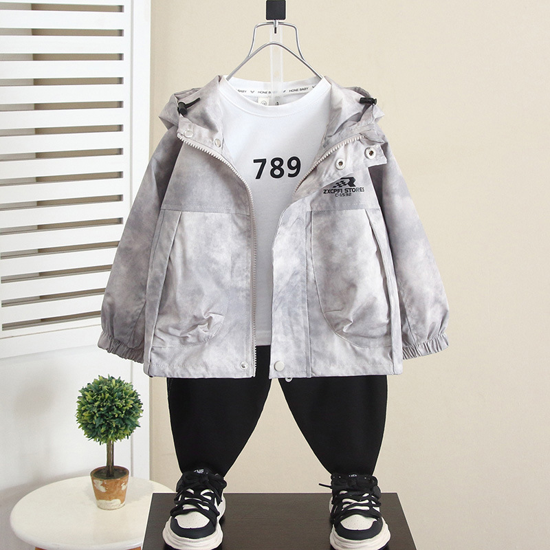 6219 Chaqueta para niños Ropa de otoño Chaquetas coreanas de primavera y otoño para niños de estilo occidental 2025 Chaquetas de principios de otoño para niños nuevos