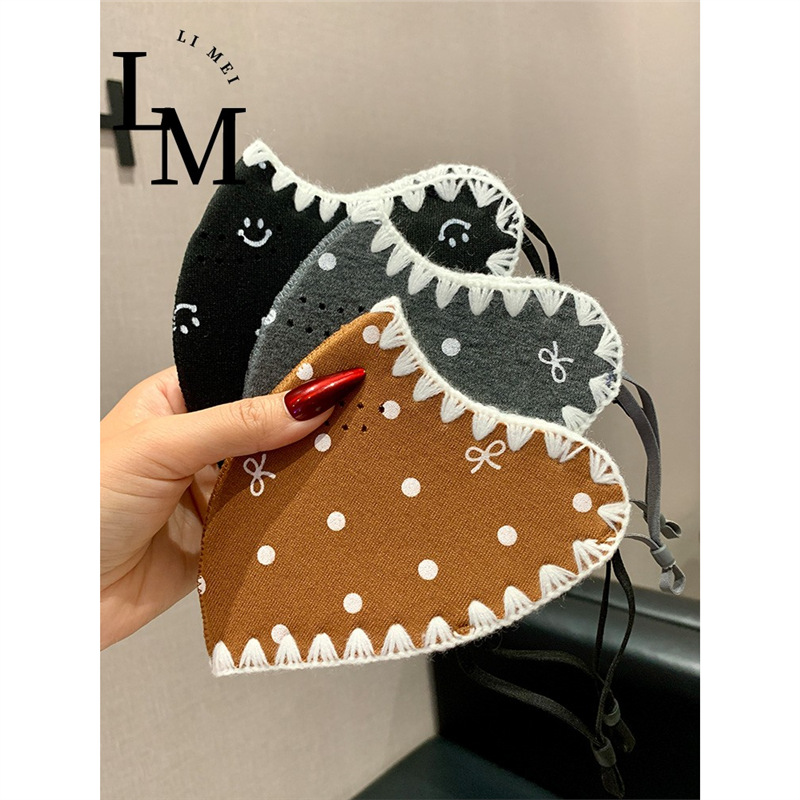 Autumn and Winter Fleece-Lined Warm Mask for Women, High Appearance, Eye Protection, Face Slimming, Thickened Windproof Cycling Mask for Cold Protection