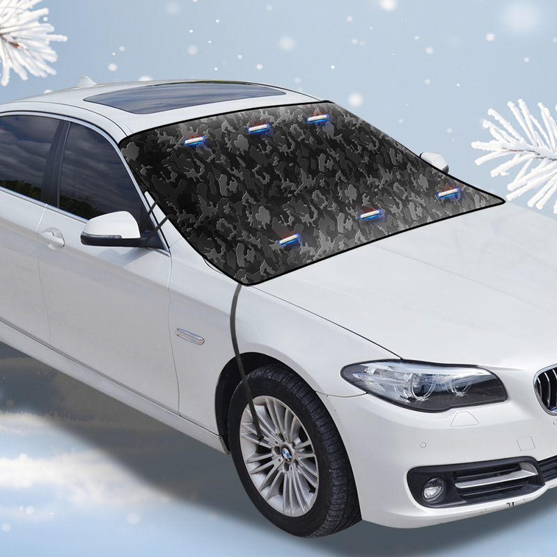 Cross-border best-selling car snow shield, front windshield snow cover, thickened camouflage car snow cover, car accessories