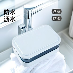 Flip soap box creative transparent plastic draining box household bathroom balcony soap box dormitory soap box manufacturer