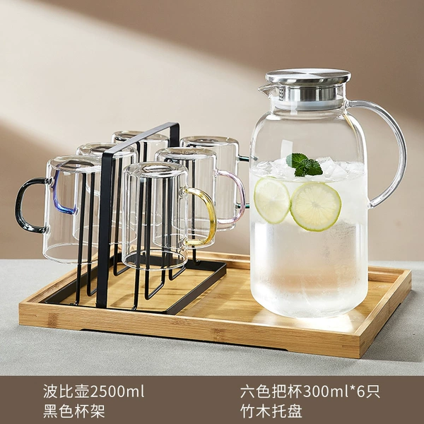 Poppy Pot 2.5L + 6 six-color water cups + drain rack + tray