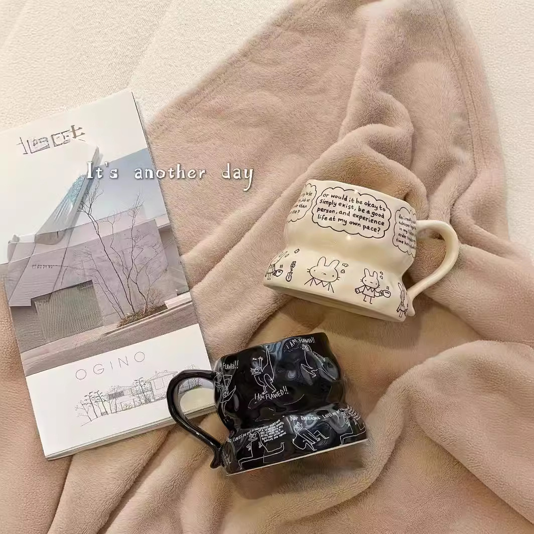 Tazas de café de cerámica, tazas de café, tazas de café, tazas de té, tazas de nicho, tazas de diseño de pareja, tazas de café