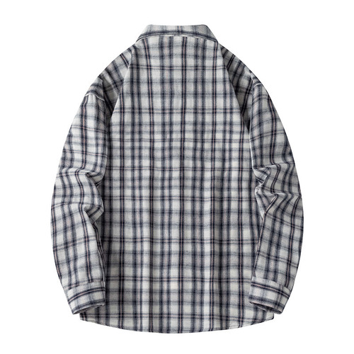 Spring and Autumn Season Fashion Checkered Style Casual Breathable Long-Sleeved Jacket