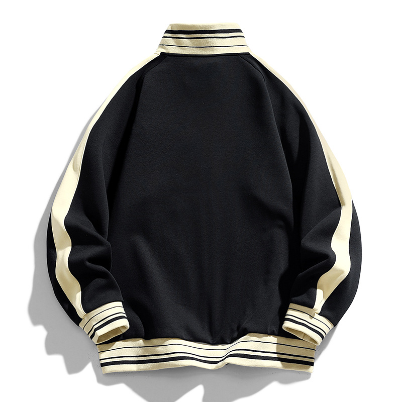 Otoño e Invierno nuevo suéter de La Rebeca de los Hombres estilo coreano color a juego flojo casual collar cremallera abrigo de los hombres logotipo imprimible