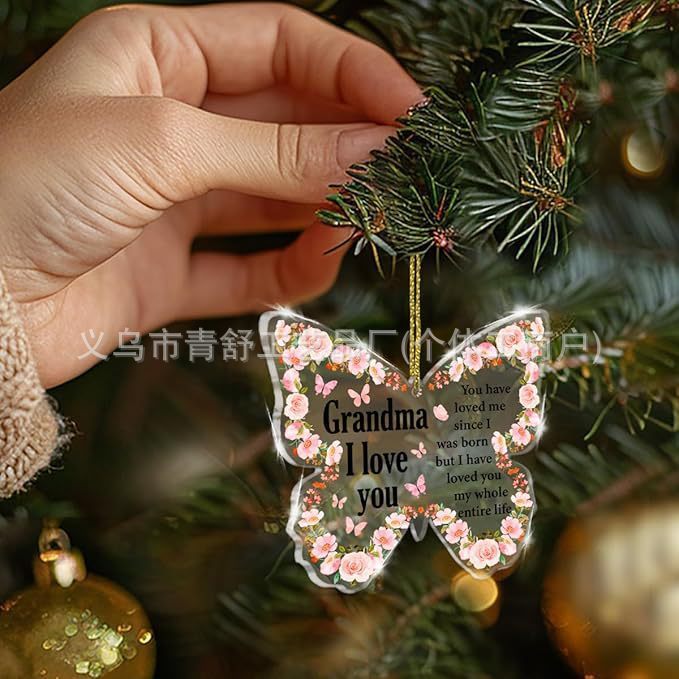 亚马逊多款新款亚克力挂件圣诞吊件圆形单双面印刷圣诞节装饰品|undefined