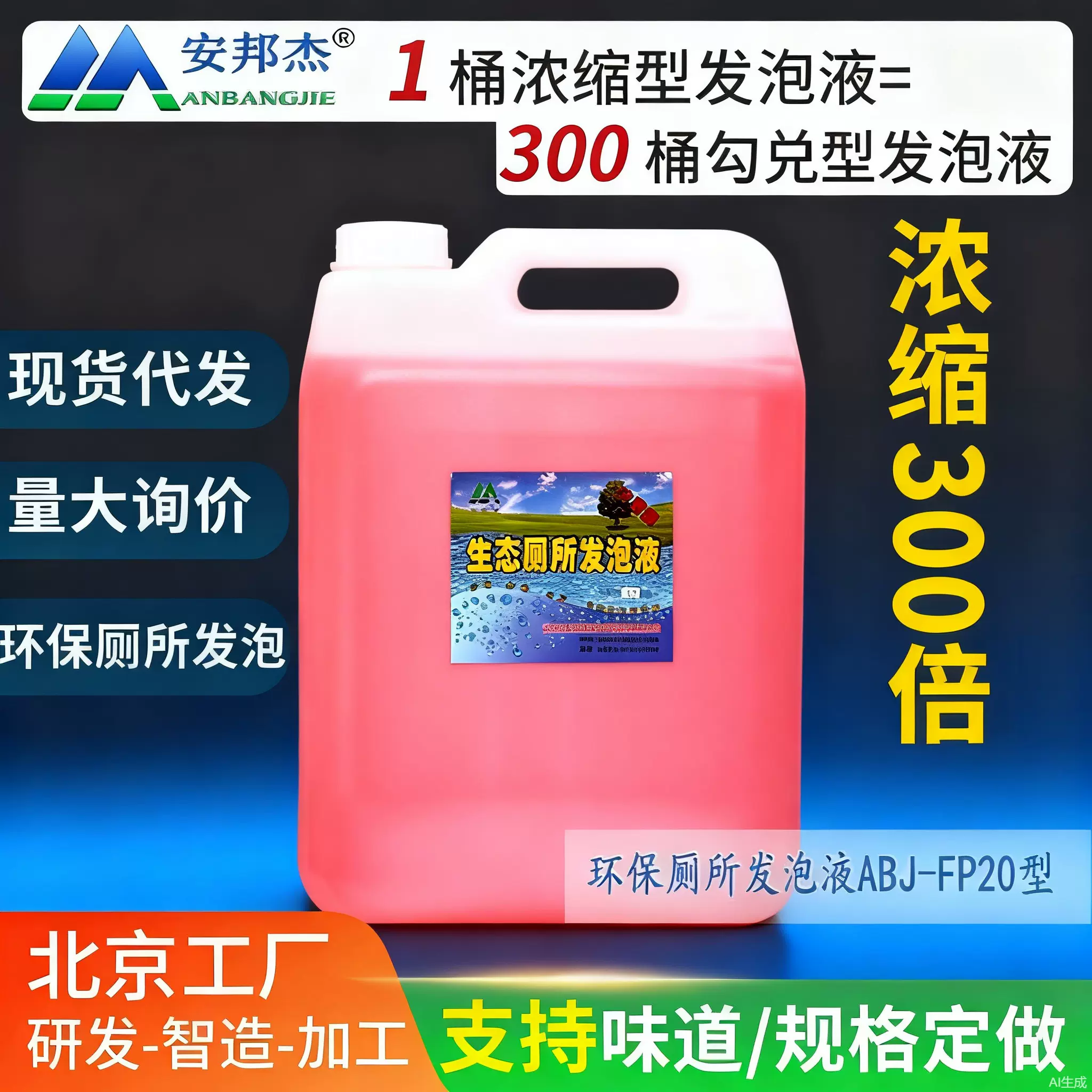 环保泡沫封堵厕所除臭防溅发泡液20kg生态厕所液体浓缩香型补充液