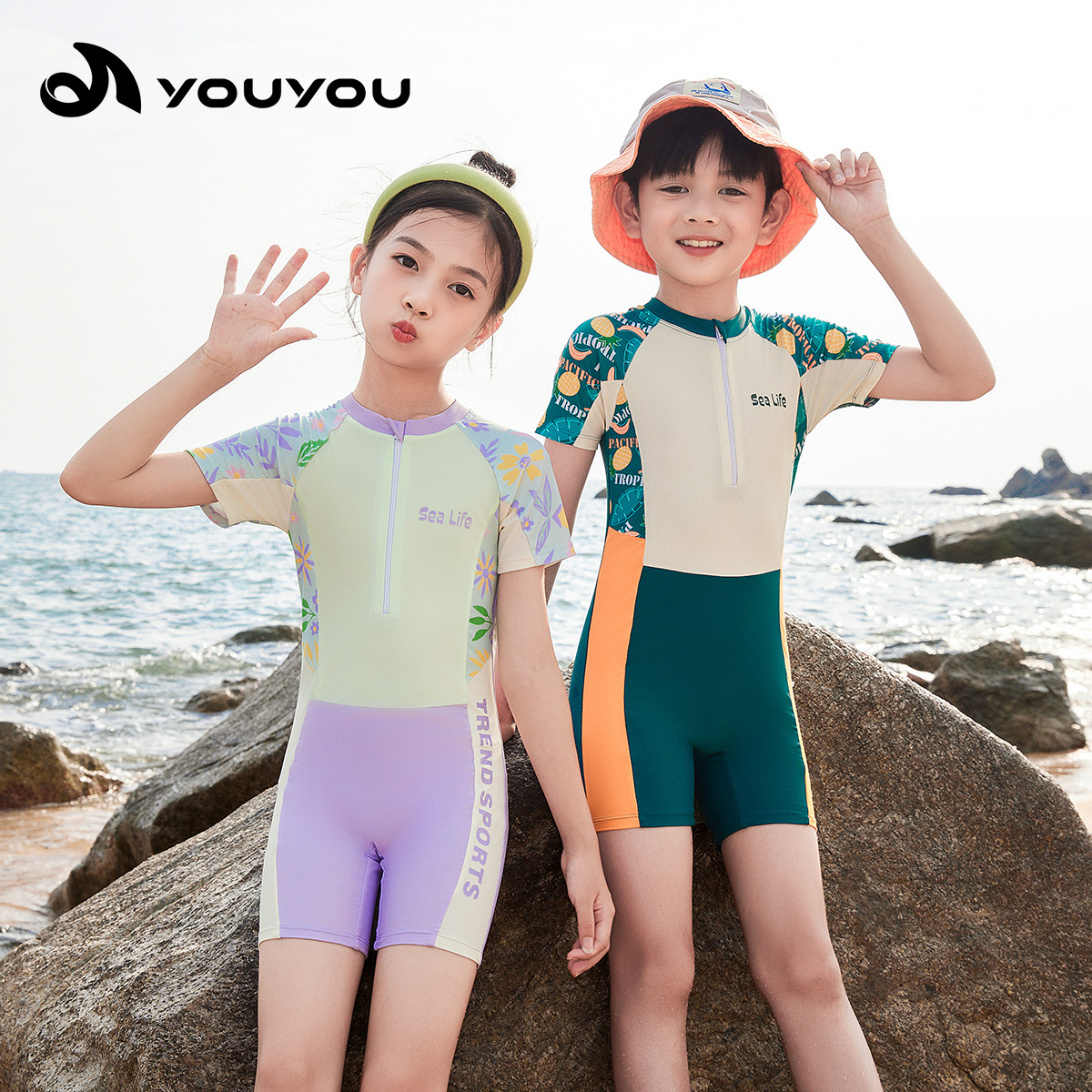 겨울 온천을위한 특별 어린이 어린이 수영복 소년의 새로운 스타일 수영복 전문 빠른 건조 훈련 장비