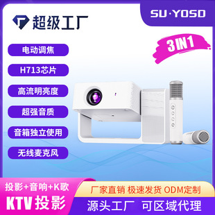 New Product Home-Use High-Definition Projector Mini Portable Karaoke Microphone Family Mobile Phone Projector Ys-302Ktv