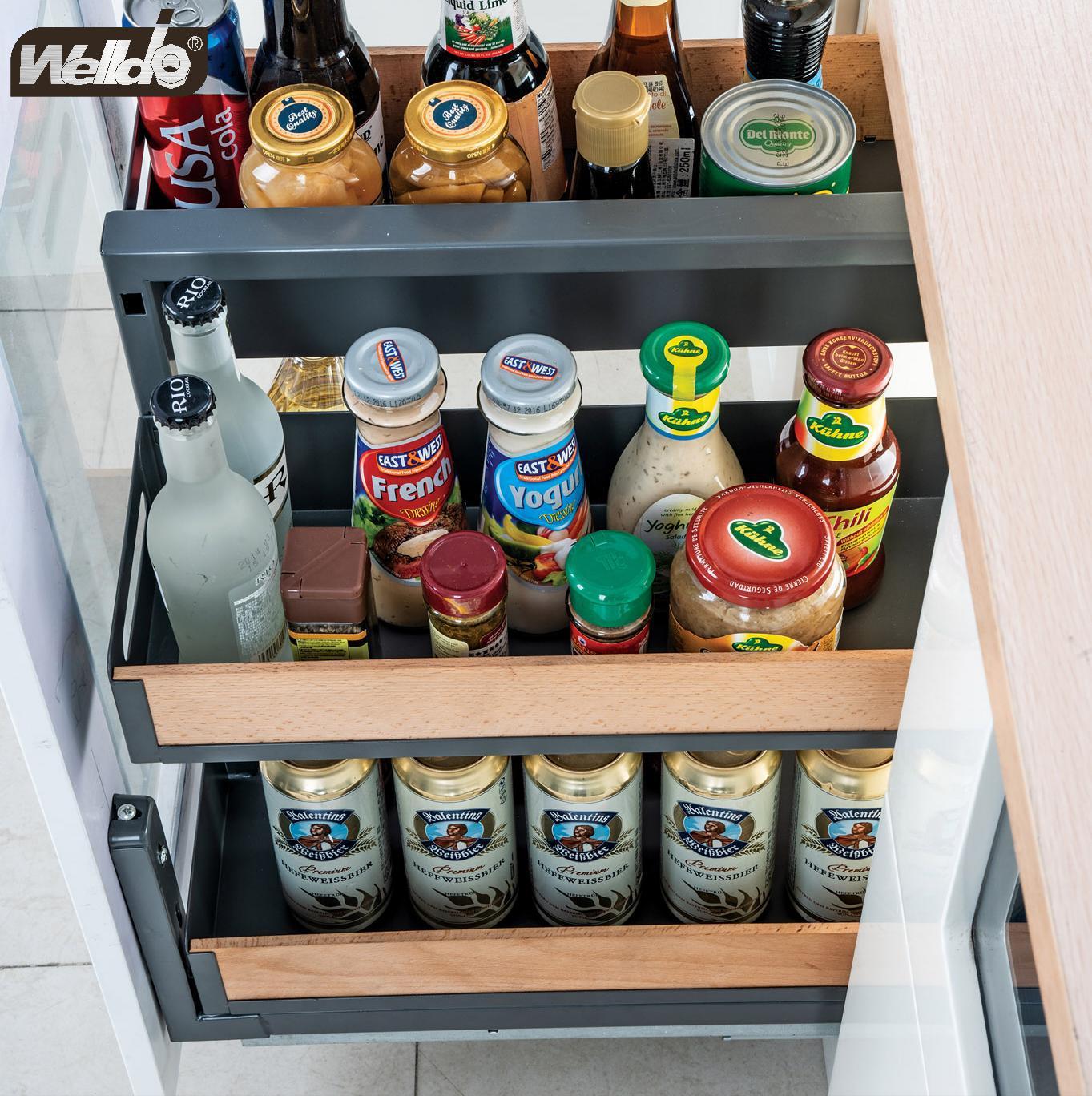 Welldo纬东 厨房地柜活动板式拉篮橱柜抽屉式板式拉篮调味拉篮