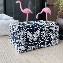 原创重工刺绣立体纸巾盒抽纸盒收纳套家居绣花布艺车载纸巾袋软装