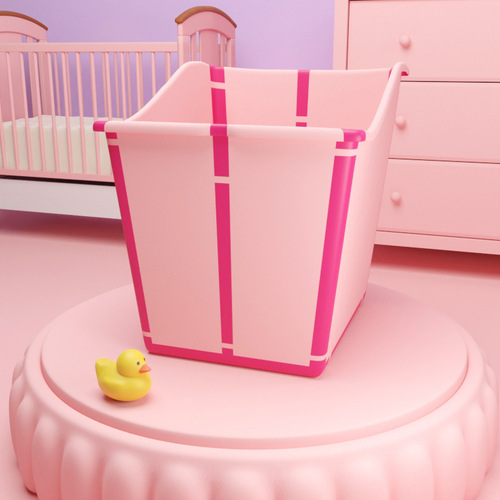 Folding bath bucket, children's portable baby bath bucket, household baby bath bucket, baby simple large bathtub