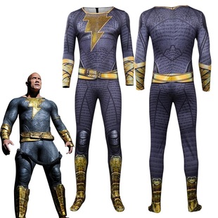 Cross-border new DC Comics super villain Black Adam cosplay tights 3D digital print COS clothing