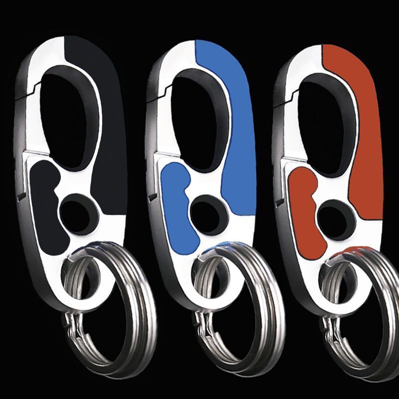 Nuevo llavero de coche personalidad creativa hombres y mujeres cintura colgante llavero de coche de alta gama doble anillo anti-perdido