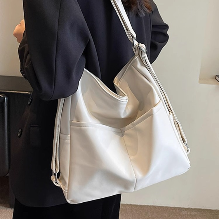 PU Leather Waterproof Backpack & Crossbody Bag for Women, 2-in-1 Commuter Tote Bag, 2025 New Style Shoulder Bag for School - Thumbnail 2