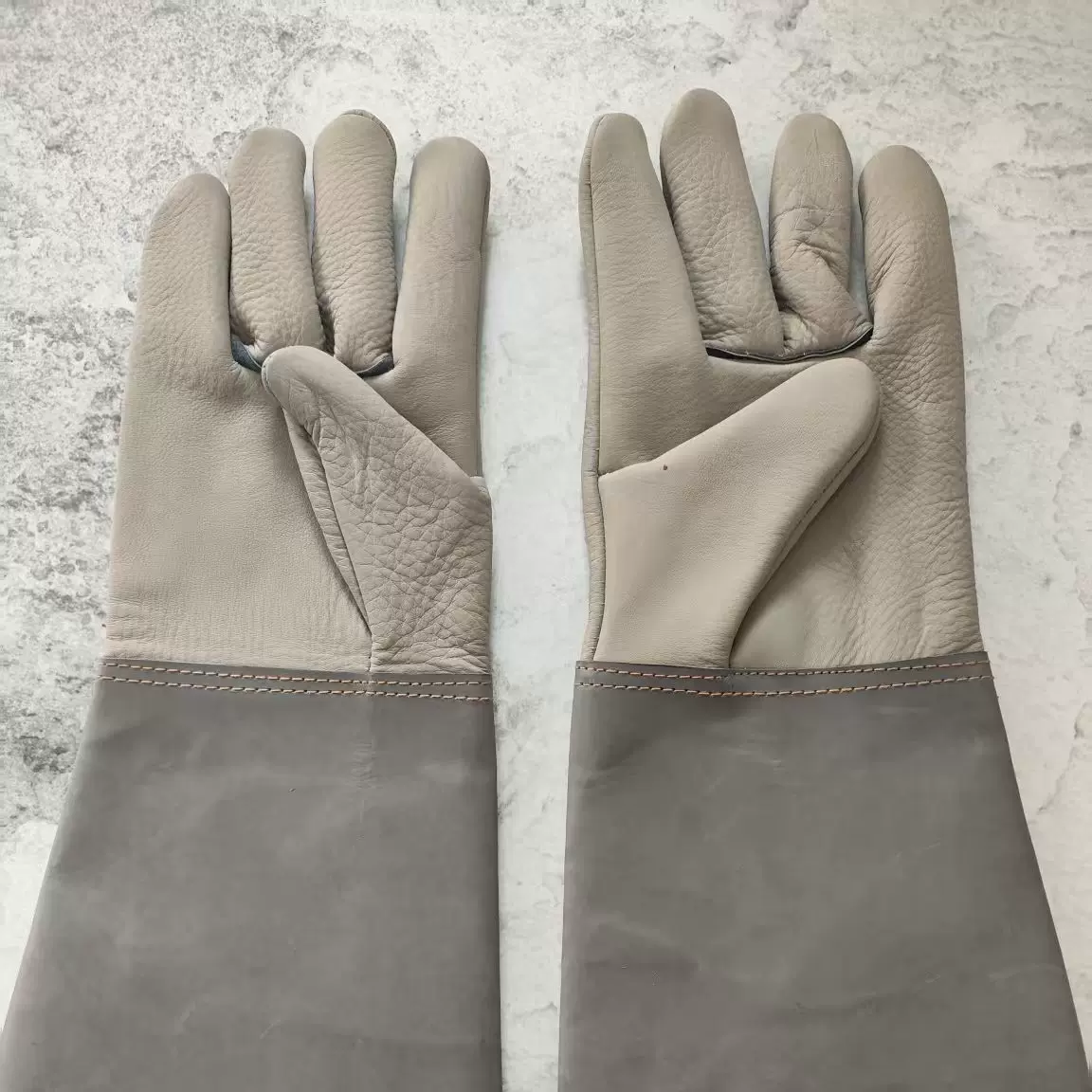 长款二层牛皮电焊焊工手套耐磨防烫高温隔热加厚劳保防护焊工专用