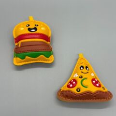 DIY ジュエリーバッグペンダントアクセサリー革立体ハンバーガーピザキーホルダーバッグペンダント