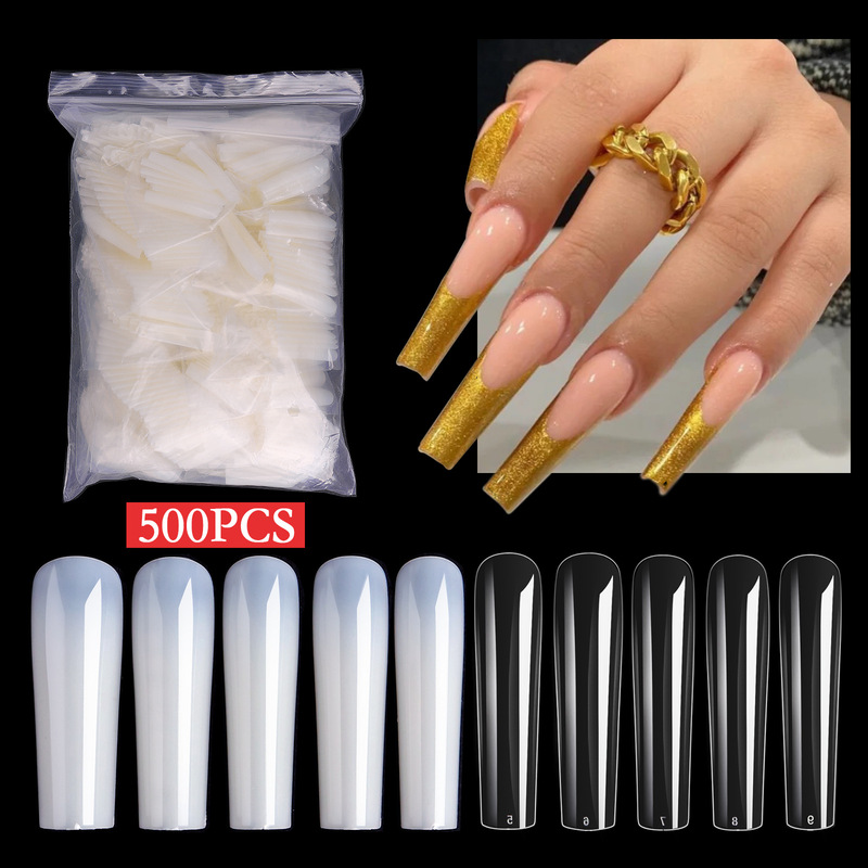 Cross-border Japanese new nail piece Square head long new 2022 lengthened XXL ballet nail piece bag nail piece