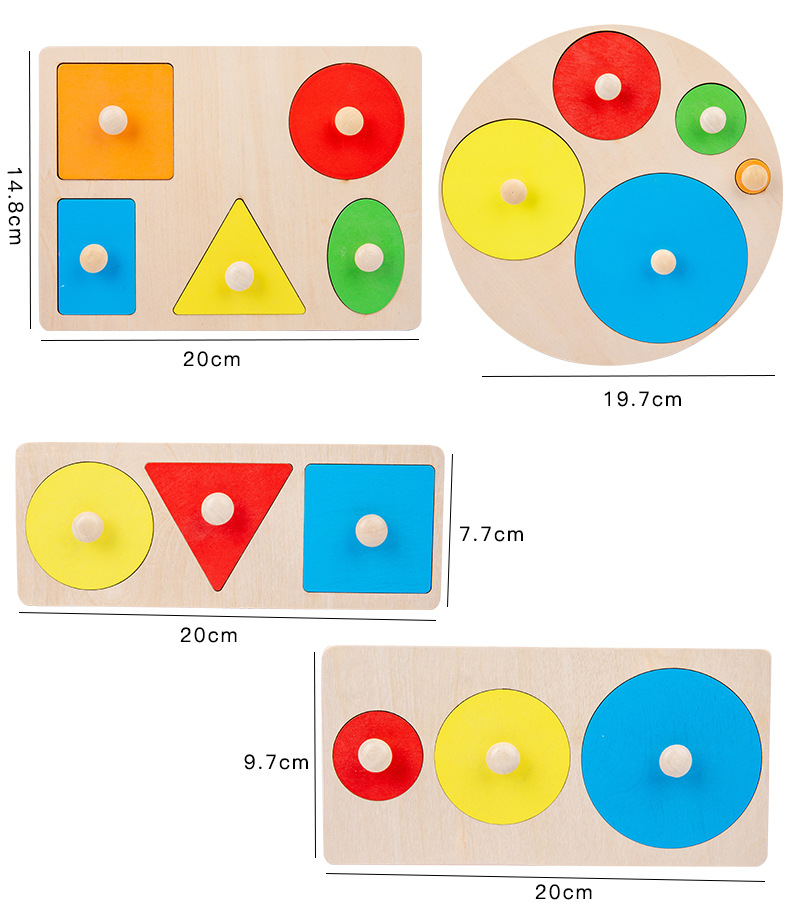 Puzzles Toddler(3-6years) Geometric Wood Toys display picture 1