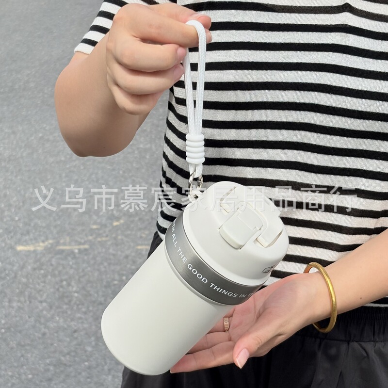 咖啡杯不锈钢保温杯女便携随行男生吸管外带双饮保冷水杯子户外|undefined