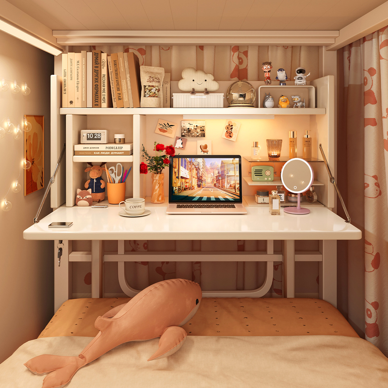 Small Table on Dormitory Bed, Simple College Student Bunk Bed, Laptop Table, Lazy Bedroom Bay Window Table