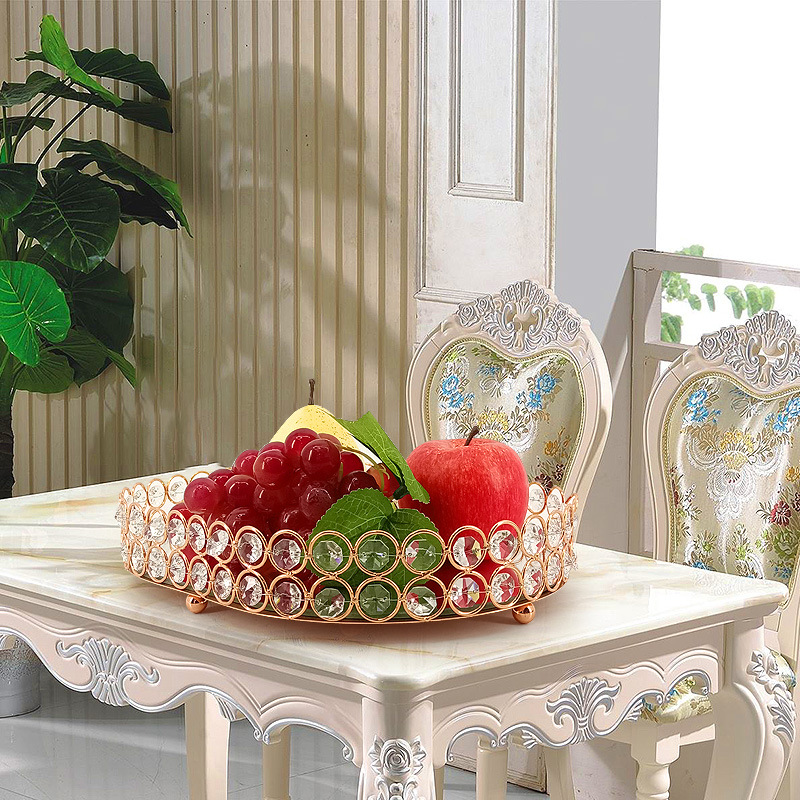 café plato de fruta de cristal plato de almacenamiento creativo de gama alta caja de dulces de Año Nuevo chino plato de aperitivos plato de fruta de lujo ligero 350*255*60mm