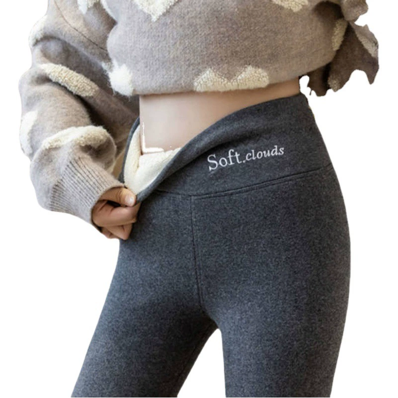 Новые женские леггинсы с флисовой подкладкой для трансграничной торговли, подходят для весны, осени и зимы, с высокой талией, утягивающие, облегающие брюки, больших размеров, теплые хлопковые штаны.