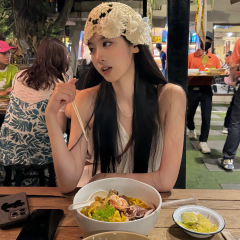甜美韩系镂空花朵包头帽女百搭时尚钩花编织套头帽子春夏薄毛线帽