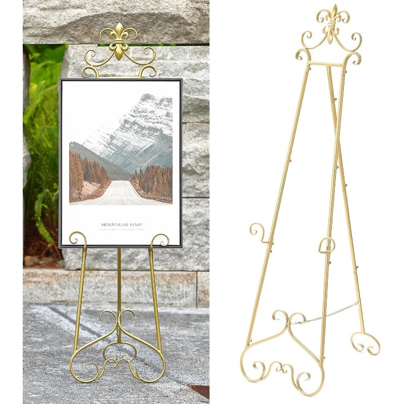 Cross-Border Metal Easel Welcome Sign Stand Art Poster Photo Frame Display Stand Wedding Welcome Display Stand Ornaments Cross-Border Metal Easel Welcome Sign Stand Art Poster Photo Frame Display Stand Wedding Welcome Display Stand Ornaments