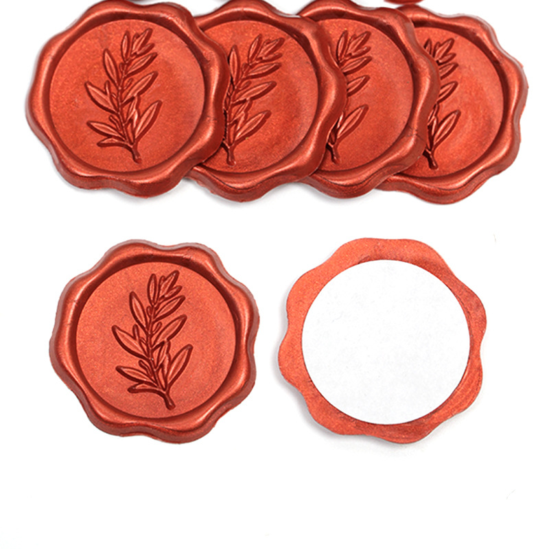 Fabricantes de etiquetas de cera de pintura al por mayor etiquetas de cera sobre sellado pegatinas de sello de pintura de fuego pegatinas de exportación transfronteriza serie de flores y plantas