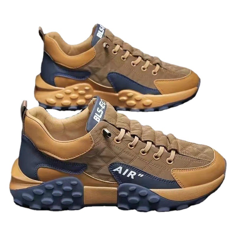 Zapatos de hombre de moda nacional primavera y otoño deportes juveniles zapatos de argán casuales zapatos de papá que aumentan la altura zapatos de moda de fondo grueso rojo neto