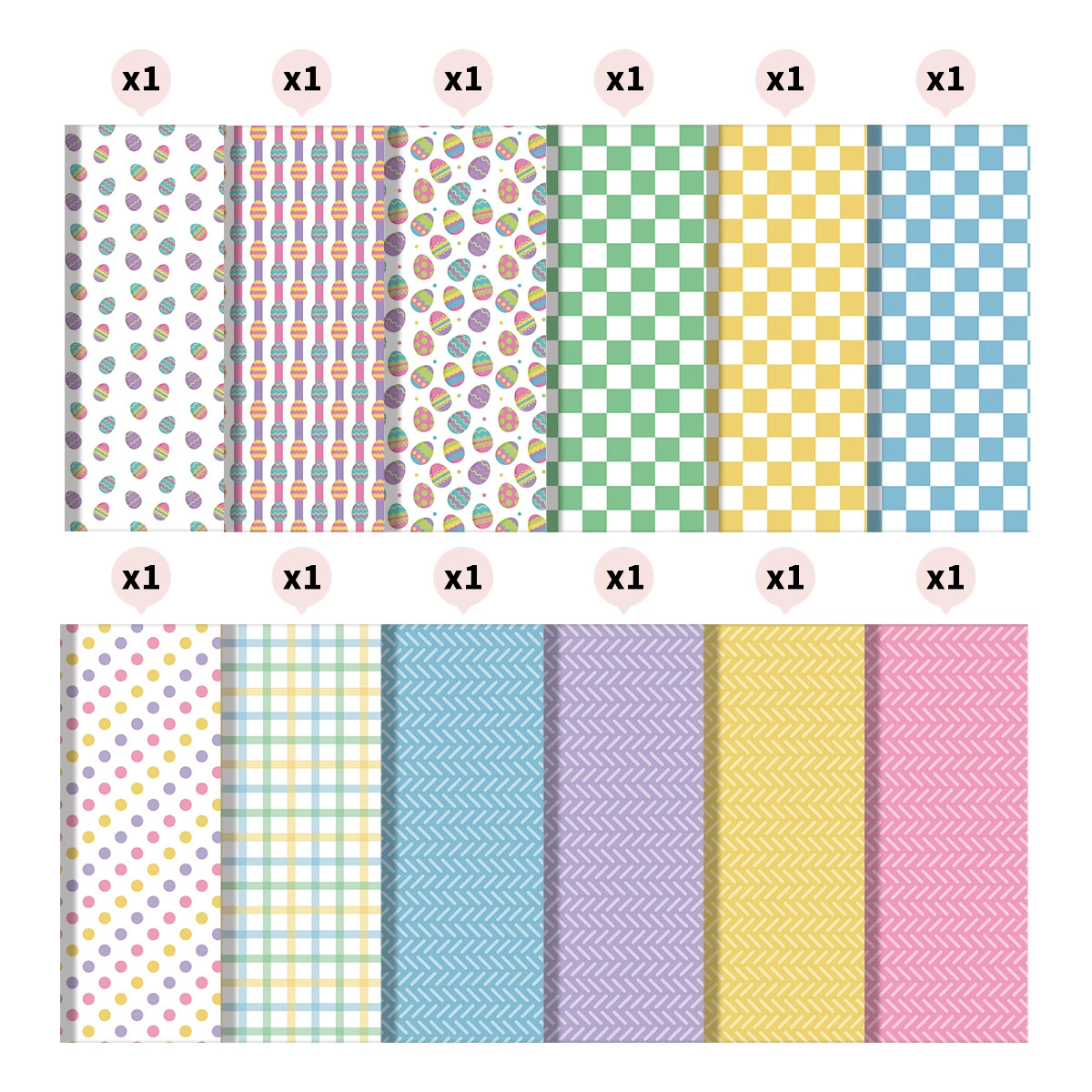 12 Easter pattern paper, floral scrapbook paper, single-sided colorful spring decorative craft paper, resurrection