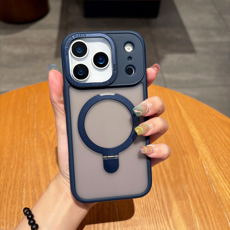 适用iPhone17promax手机壳折叠磁吸支架苹果16磨砂肤感防摔保护套|undefined