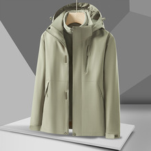 2023秋冬新款三合一冲锋衣女 可拆卸拼色超柔加绒内胆登山服男