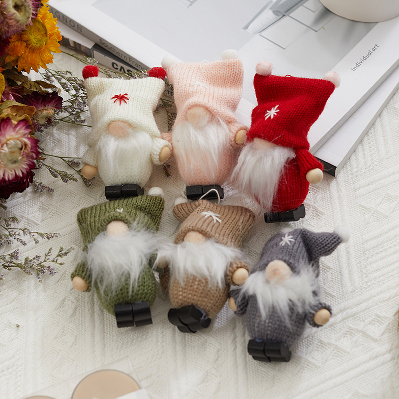 Papá Noel muñeco de nieve fieltro peluche pequeño colgante en caja boutique colgante del árbol de Navidad regalo