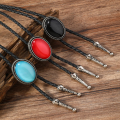 欧米の国境を越えて人気のある起爆金bolo tieペンダント潮男セーターチェーン西部カウボーイポロロープネックレス