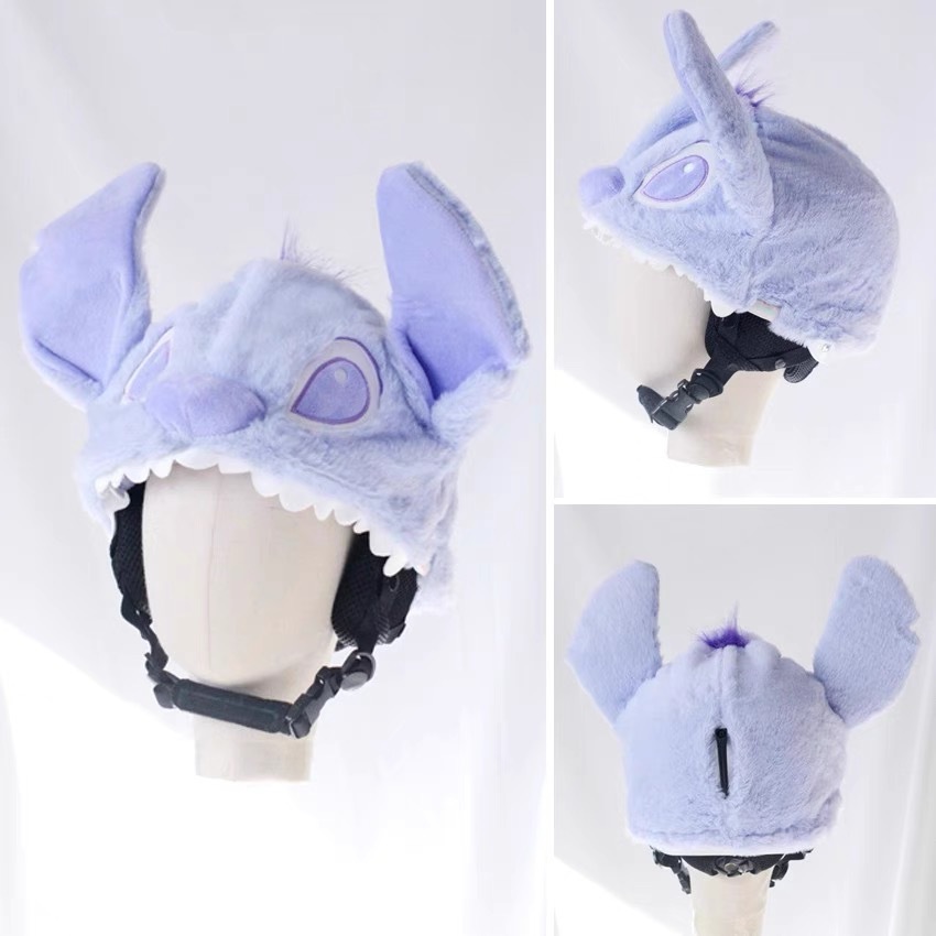 Casco de esquí de peluche muñecas bordadas tridimensionales lindas para niños niñas casco decoración de dibujos animados nueva decoración