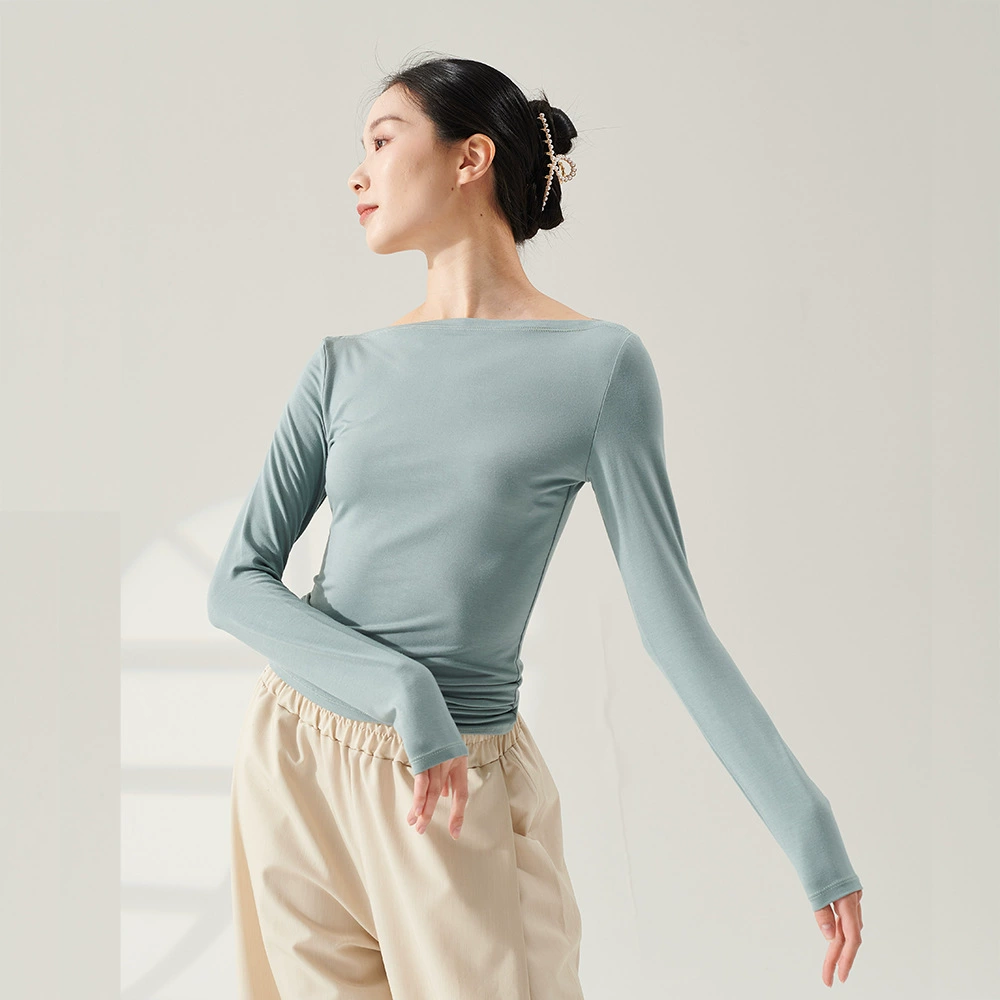 Одежда для классических танцев, топ с однотонным воротником, одежда для тренировок для современных танцев в китайском стиле для взрослых женщин, одежда для танцевальных выступлений