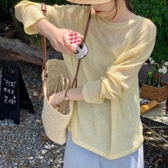 薄い氷の糸の日焼け止めのブラウスの夏の新型の怠惰な長袖のエアコンのtシャツはゆったりとしています。