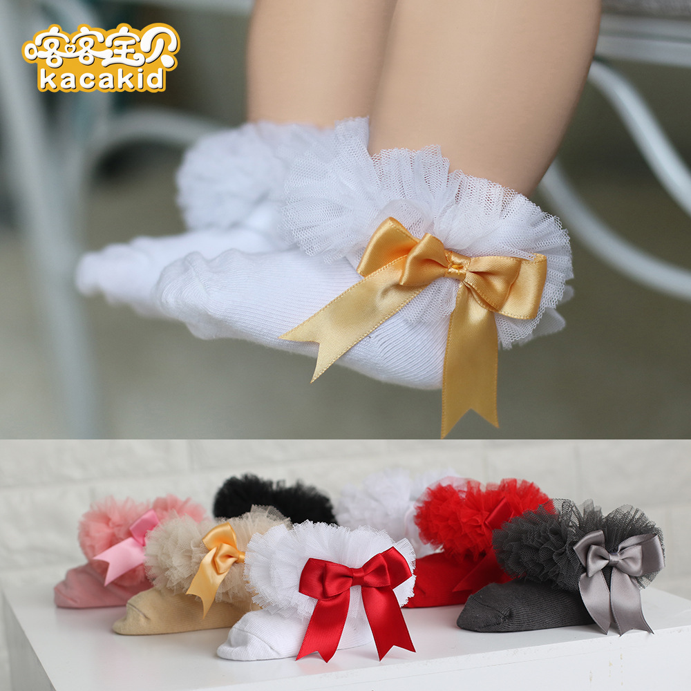 Wholesale spring children's socks Girls Net yarn lace socks baby…