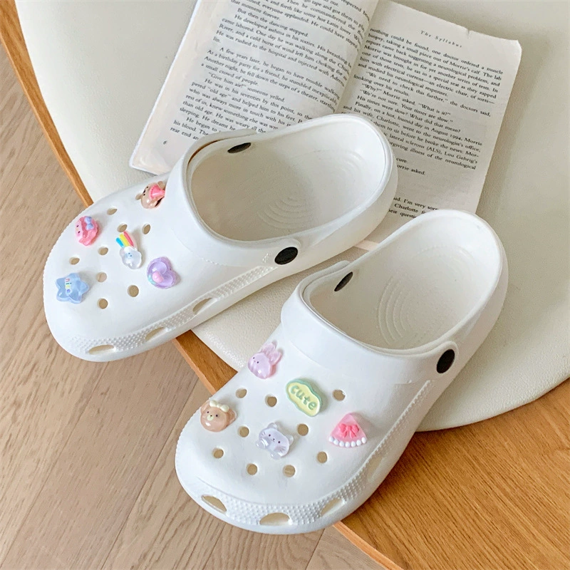 Dongdong обувь для женщин летом носить EVA, чтобы наступить на фекалии, противоскользящие новые мягкие подошвы для пляжа Баотоу холодные тапочки для женщин оптом