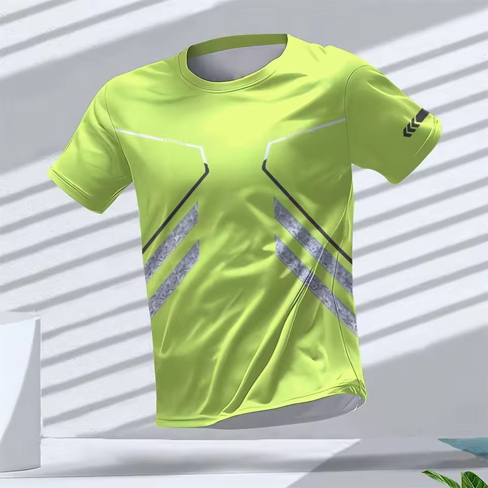 Europa y América AliExpress Cross-border hombres deportes de verano malla suelta transpirable y deshumidificación manga corta cuello redondo camiseta impresión 3D