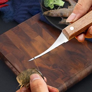 Double-headed shrimp thread knife kitchen open shrimp back peeling household shrimp line removal artifact stainless steel special tool for picking shrimp line