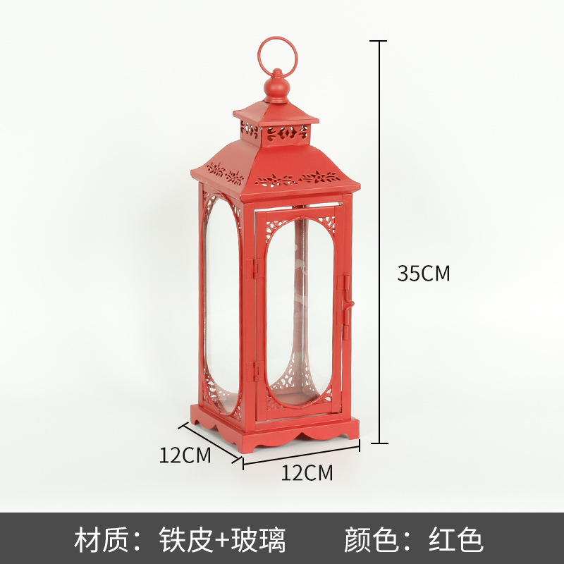 Blanco boda candelabro linterna boda carretera plomo accesorios atmósfera lámpara Marruecos viento lámpara decoración a prueba de viento vela pantalla